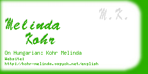 melinda kohr business card